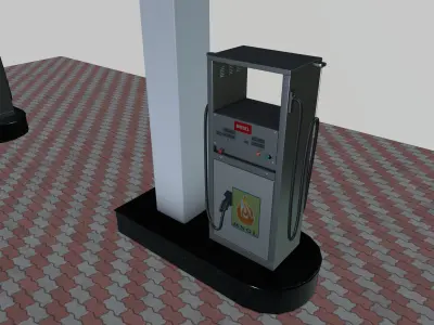 Petrol Station 3D model shop