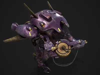 Mech-Robot robot with eyes Low-poly 3D model