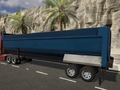 Semi Truck Trailer - 06 Low-poly 3D model