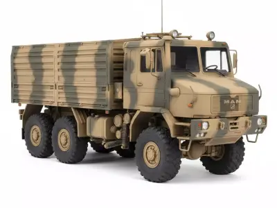 Desert Camouflage Utility Truck Low-poly 3D model