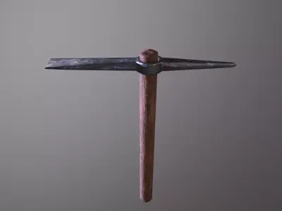 Pickaxe lowpoly hammer Low-poly 3D model
