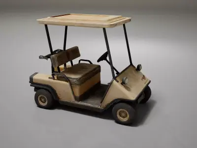 Golf Cart Asset Low-poly 3D model