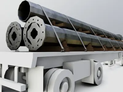 CARGO MODELS FOR TRUCK TRAILER-Polygon Pole Type-3-1 3D model