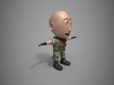 MIlitary Man Low-poly 3D model