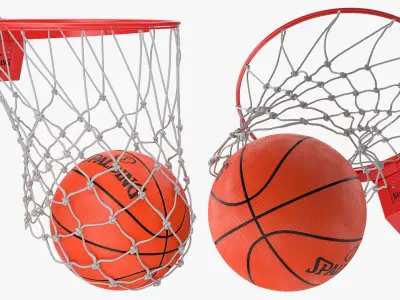  Animated Spalding Basketball Falls Through the Net 