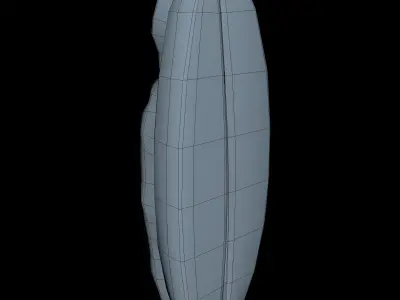 Brush Low Poly hair Low-poly 3D model