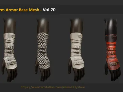 17 Arm Armor Base Mesh - Vol 20 Low-poly 3D model