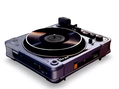 Futuristic Turntable SciFi Record Player Low-poly 3D model