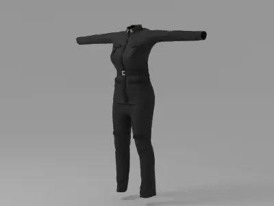 WW2 Soldier Woman Uniform Low-poly 3D model