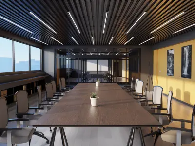 Modern Office - Hipoly 3D Model -blender - fbx - obj 3D model
