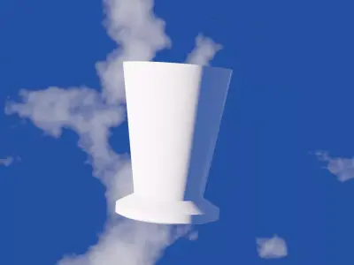 Porcelain vase or bucket for plant tree Free low-poly 3D model
