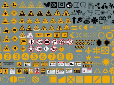 Polygon Decals 201 pieces - Collection 2 Low-poly 3D model