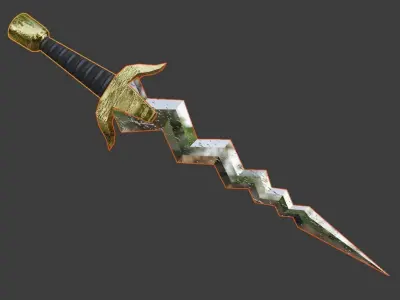 2 Fantasy Dagger Low-poly 3D model