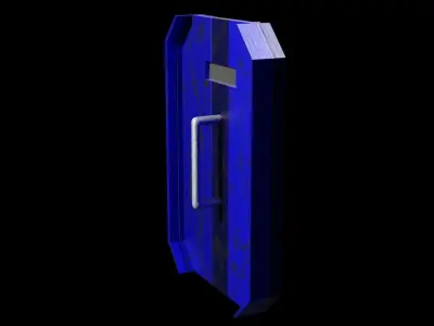 Shield rusty blue robot Free 3D model