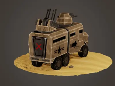 stylized soldier carrier Low-poly 3D model