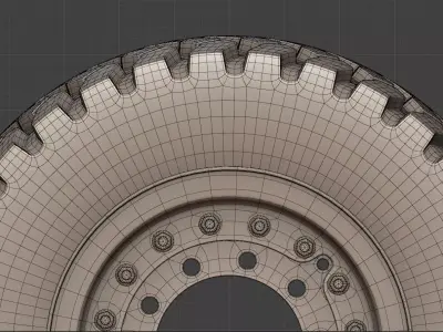 Military truck wheel 3 3D model
