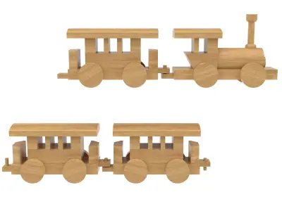 Wooden toy train 13 3D model
