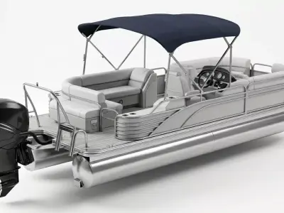 Luxury Performance Pontoon High End Recreational Watercraft 3D model purchase