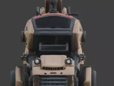 Realistic Hard Sci-Fi Half-Track Recon Motorcycle Low-poly 3D model
