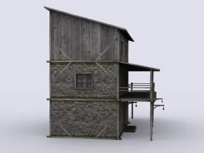 Medival hous 3 Low-poly 3D model