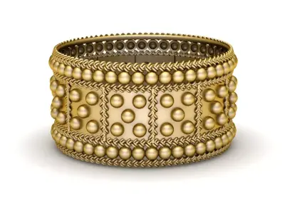 INDIAN ANTIQUE STYLE GOLD RING 3D PRINTABLE MODEL 3D print model