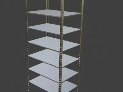 Metal Industrial Rack - Heavy-Duty Storage Shelf 3D Model Low-poly 3D model