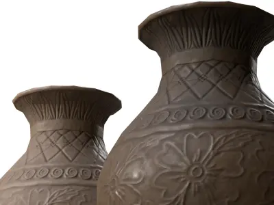 Clay Vase dusty antique old pottery Low-poly 3D model