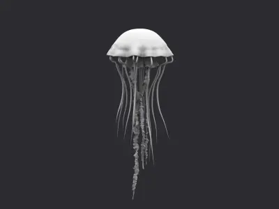 Jellyfish rigged and animated  Low-poly 3D model