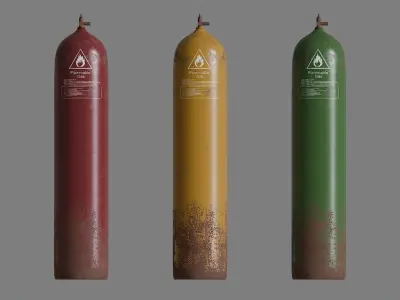 Flammable Gas Cylinder Low-poly 3D model Low-poly 3D model