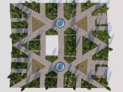 public park-Private Park Landscape -Park Center 3D model buy