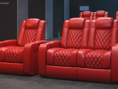  Red Home Theater Double Chair 