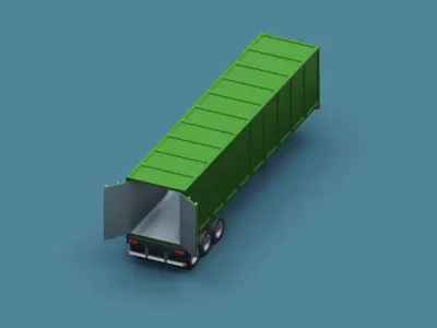 Cartoon Stylized  Container Semi Trailer Low-poly 3D model