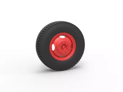 Front wheel of Pickup Truck Scale 1 to 25 3D print model