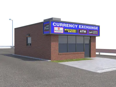 Commercial Building-028 Currency Exchange 3D model