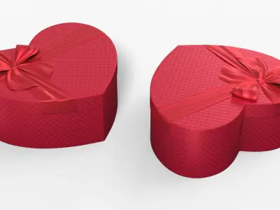 Heart Gift Box Packaging Red 3D model