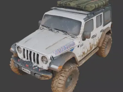 Post Apocalyptic Off Road Jeep 3D Model V01 Low-poly 3D model