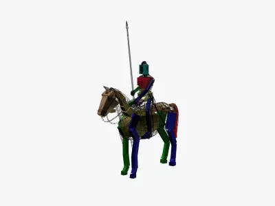 Ukrainian cossack-rider Low-poly 3D model
