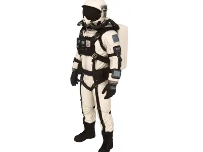 White Tactical Space Explorer Suit 3D model