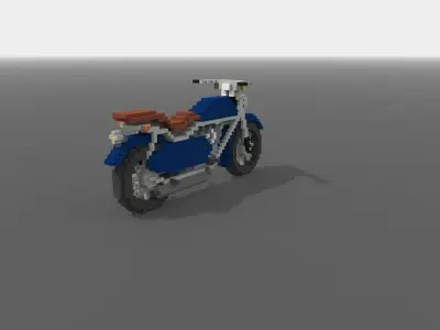 Motorcycle Voxel Low-poly 3D model