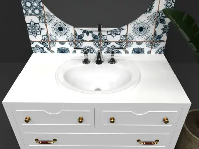 Classic Vanity Unit Low-poly 3D model