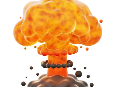 3D Army Explosion Low-poly 3D model