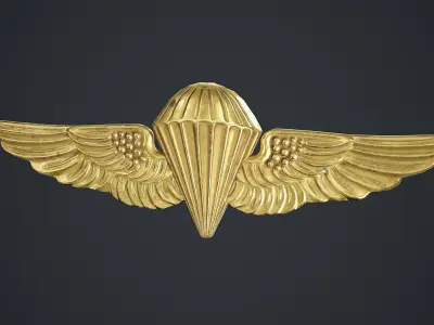 Navy Parachutist Badge Low-poly 3D model