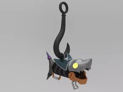 Fishbone Keychain 3D model