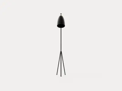 Grasshopper Floor lamp - Jet-Black Low-poly 3D model