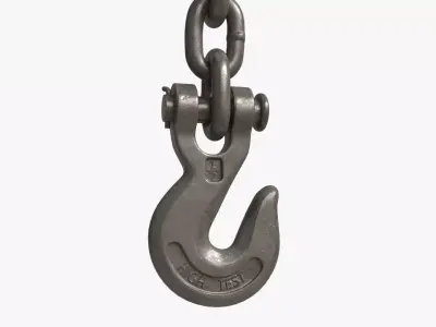 Metal Hook with Chain 3D model