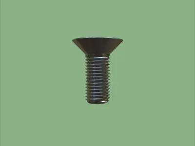 Steel Stained M6 Bolt Allen Counter Sink PBR 4K 3D model