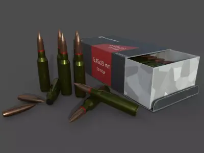 Cartridges and box with them 3D model