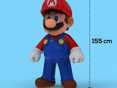 HUGE Super Mario Statue  91-Part 3D Print Assembly Kit 3D print model