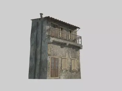 Slum buildings are small and low-rise 3D model