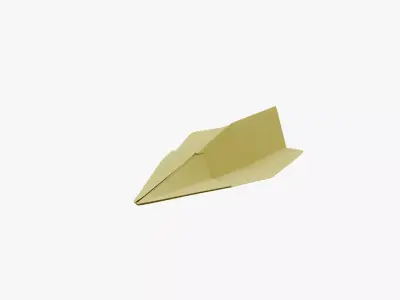 Paper Plane Yellow Low-poly 3D model
